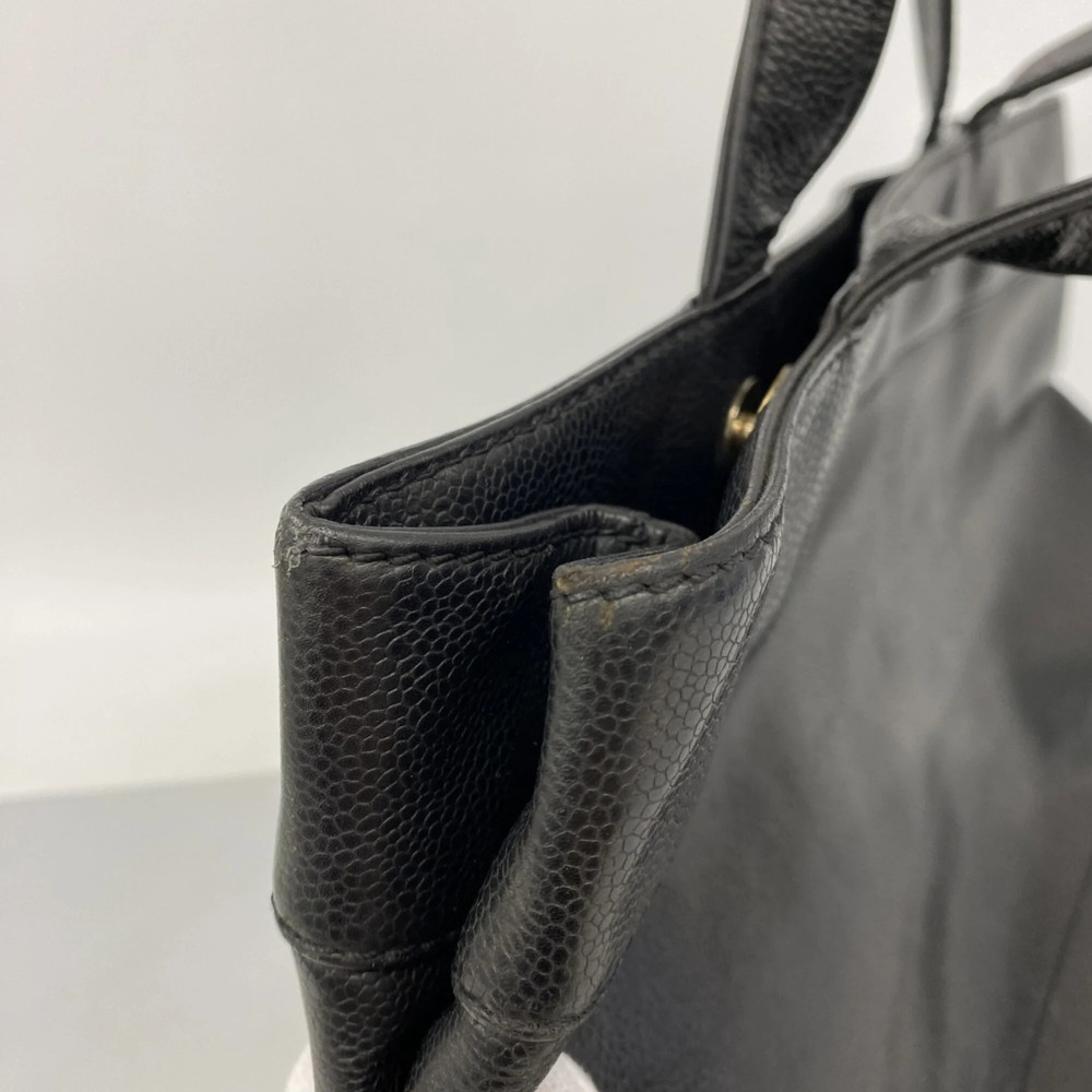 CHANEL Black Caviar Leather Tote Bag - Picture 7 of 10